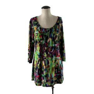 Milano Multi Colored M Mini Dress Tunic Blouse